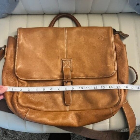 Brown Leather LL Bean messenger bag - Picture 1 of 14